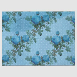 Papel De Seda Shabby Floral Blue Series Design 5