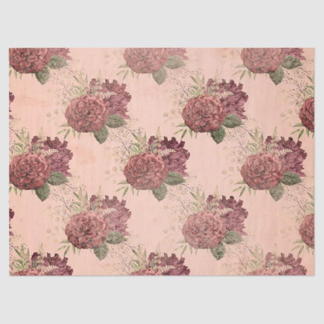 Papel De Seda Shabby Floral Peach Series Design 11 (Frente )