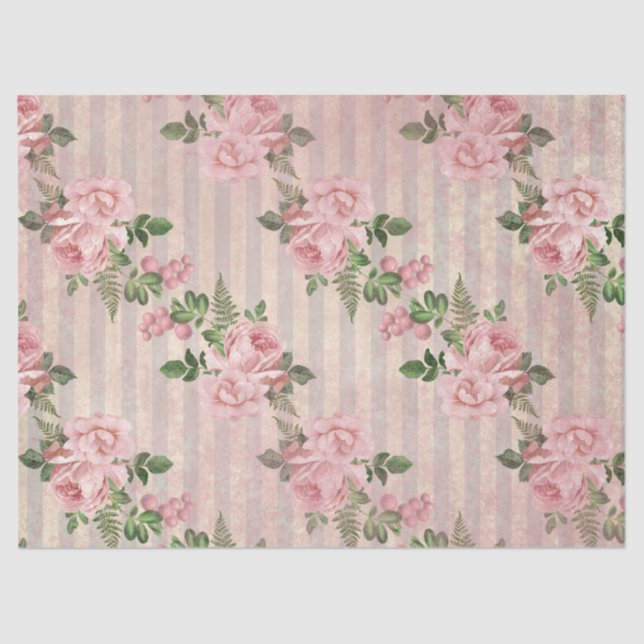 Papel De Seda Shabby Floral Pink Series Design 6 (Frente )
