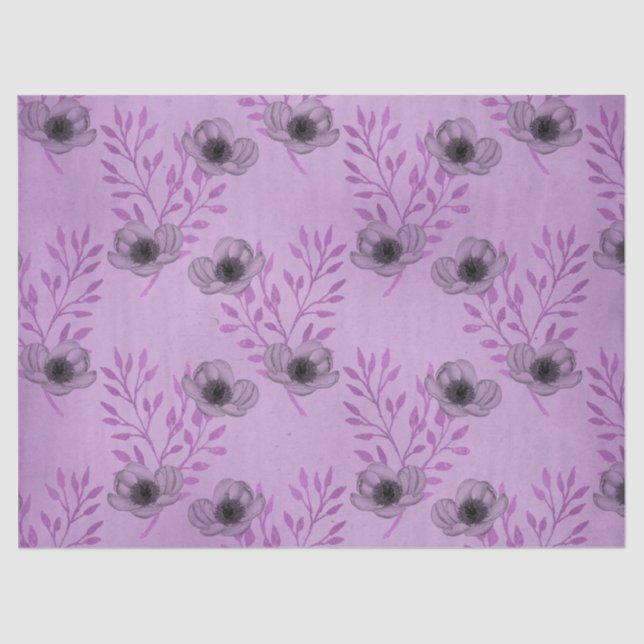 Papel De Seda Shabby Floral Purple Series Design 4 (Frente )