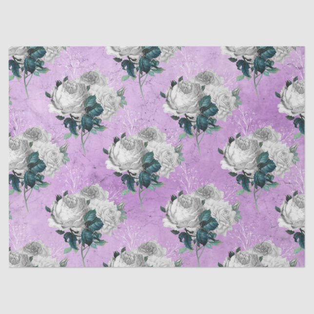 Papel De Seda Shabby Floral Purple Series Design 8 (Frente )