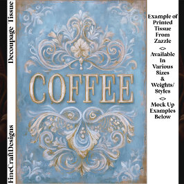 Papel De Seda Shabby French Style Coffee Cafe Sign EY6 Decoupage