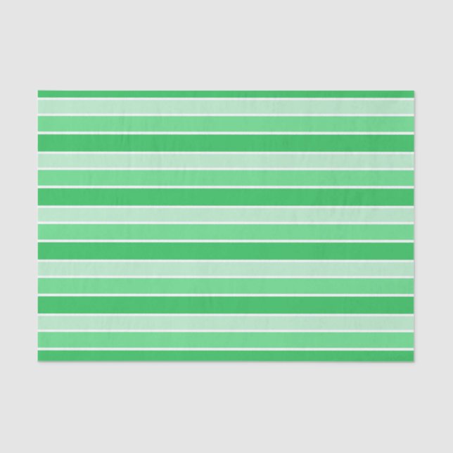 Papel De Seda Shades of Green Horizontal Stripes (Frente )