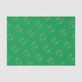 Papel De Seda Shamrock Green Irish Clover Pattern