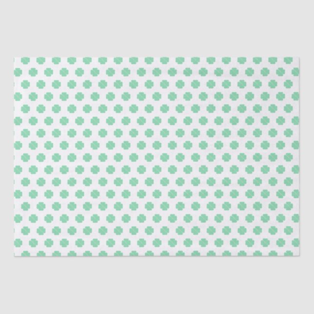 Papel De Seda Shamrock Lucky Green e White Clover (Frente )