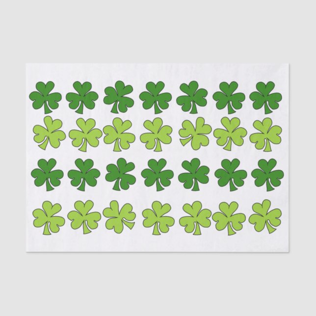 Papel De Seda Shamrocks Sombreados (Frente )