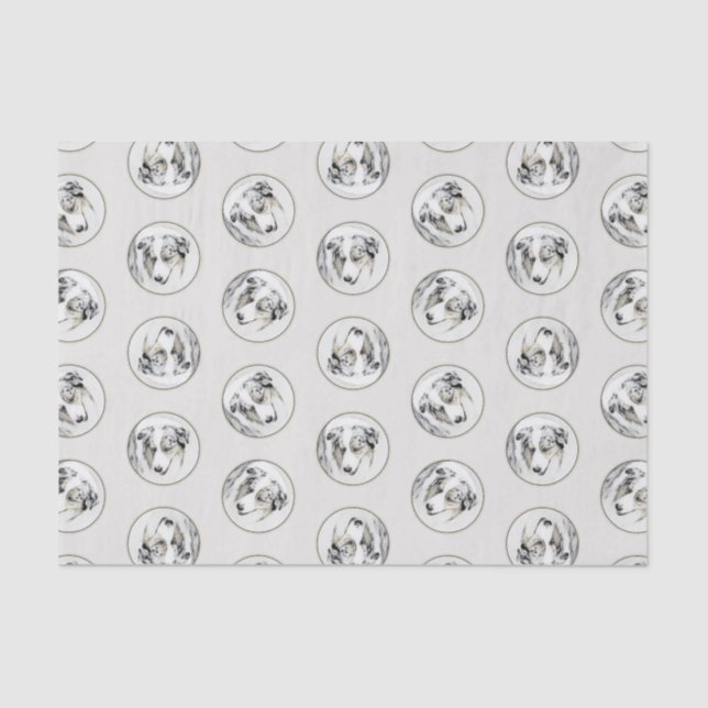 Papel De Seda Shepherd australiano pintura de arte azul de cacho (Frente )