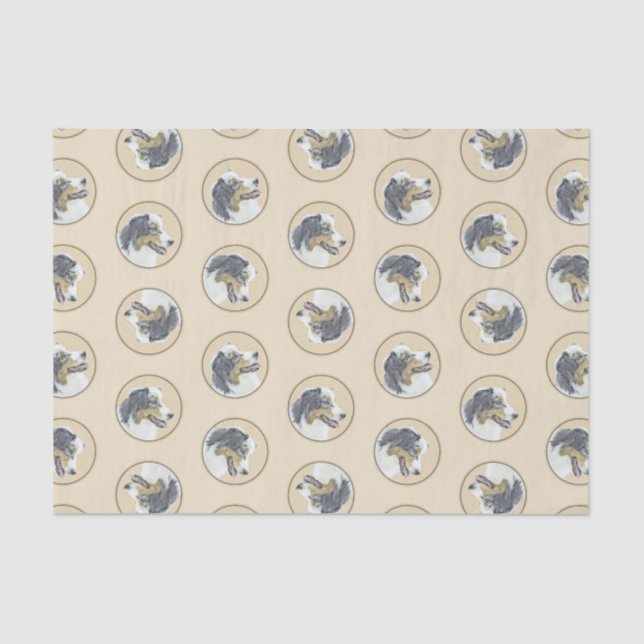 Papel De Seda Shepherd Black Tri Painting Dog Art (Frente )