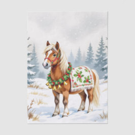 Papel De Seda Shetland Pony e Holly Christmas