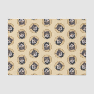 Papel De Seda Shiba Inu Pintando Preto e Arte Original de Cachor