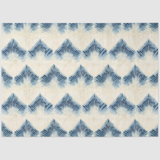 Papel De Seda Shibori Blue Japonês Textile Art n° 1 (Frente )