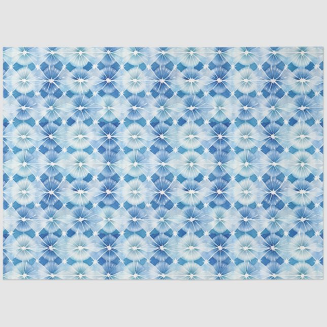 Papel De Seda Shibori Blue Japonês Textile Art n.o 19 (Frente )