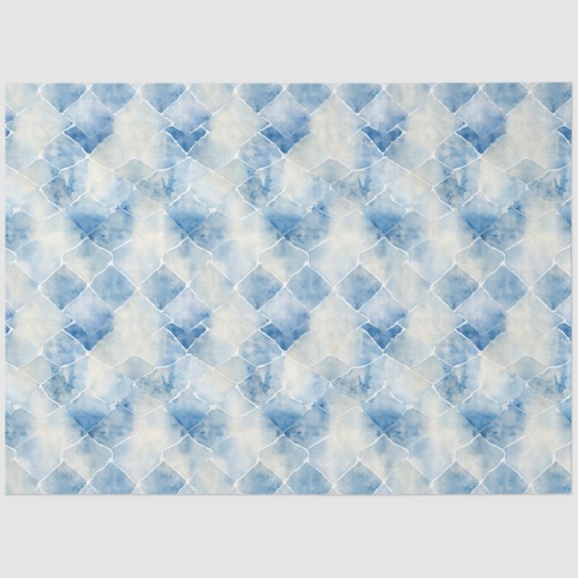 Papel De Seda Shibori Blue Japonês Textile Art n.o 6 (Frente )