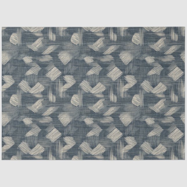 Papel De Seda Shibori Tie Dye Indigo Japonês Brush Art 1° (Frente )