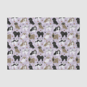 Papel De Seda Shih Tzu Dogs Paws and Bones Tissue Paper