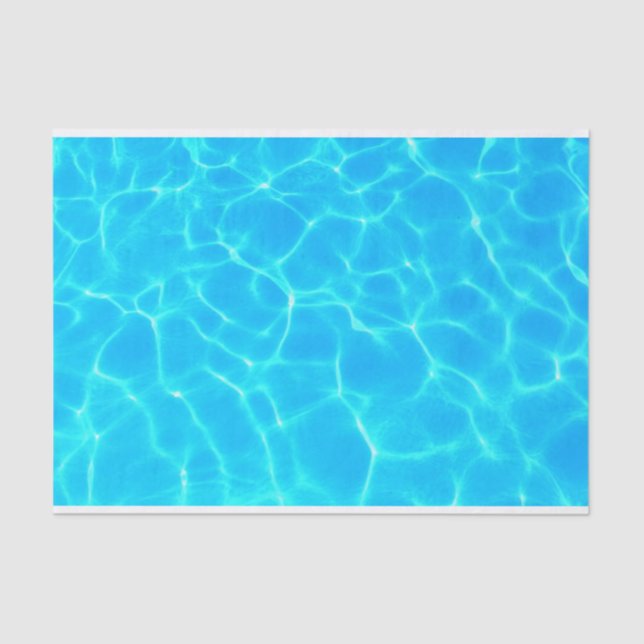 Papel De Seda Shimmering Blue Piscina Water Refletions Foto (Frente )