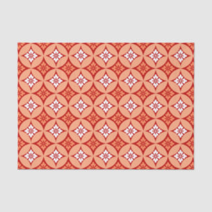 Papel De Seda Shippo com Flower Motif, tangerina laranja