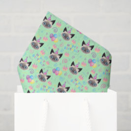 Papel De Seda Siamese Cat Tissue Paper in Green