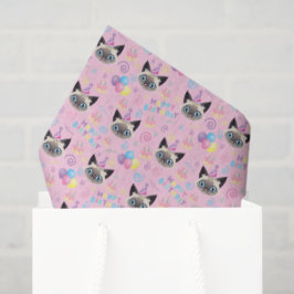 Papel De Seda Siamese Cat Tissue Paper in Pink