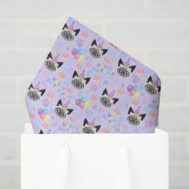 Papel De Seda Siamese Cat Tissue Paper in Purple