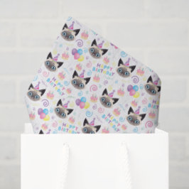 Papel De Seda Siamese Cat Tissue Paper in White