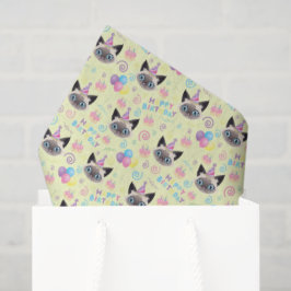 Papel De Seda Siamese Cat Tissue Paper in Yellow