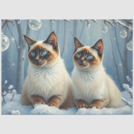 Papel De Seda Siamese Christmas Cats Tissue Paper