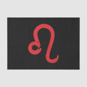 Papel De Seda Signo do Zodíaco LEO Vermelho Aniversário Julho Ag