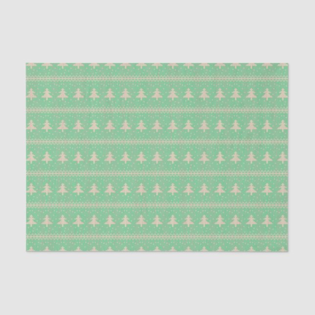 Papel De Seda Silhouette Holiday Treine Mint Green (Frente )