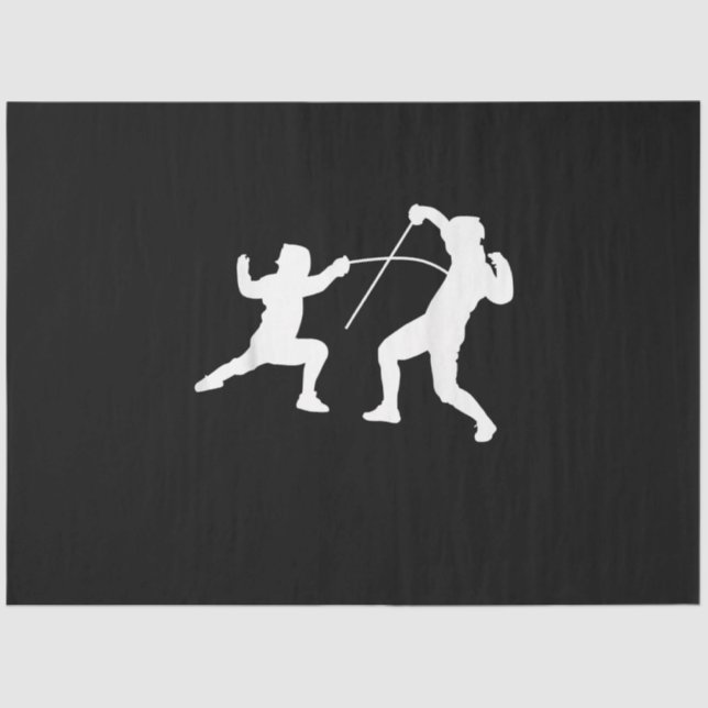 Papel De Seda Silhout American Fencer Fencer Swordsman (Frente )