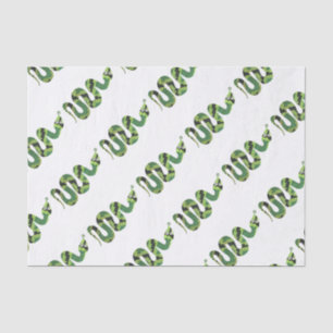 Papel De Seda Silhueta Cobra preta e Impressão verde