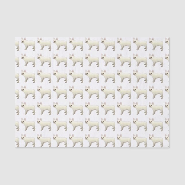 Papel De Seda Silhueta de Ilustração de Cachorro Francês (Frente )