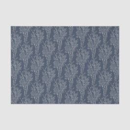 Papel De Seda Silhueta Floral Lançada Delicada | Azul-Marinho