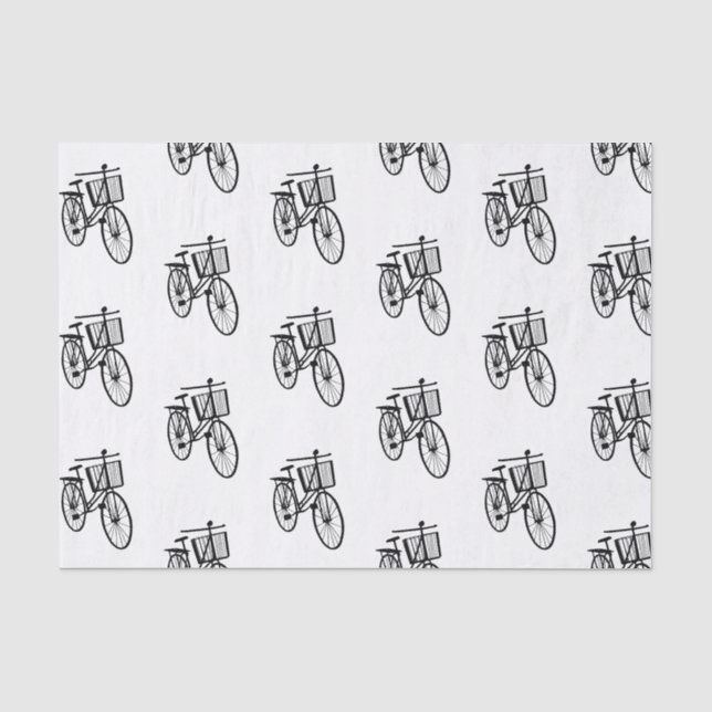 Papel De Seda Silhueta preta da bicicleta (Frente )