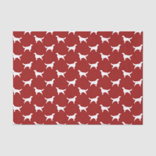 Papel De Seda Silhuetas de Setter Irlandês Padrão Vermelho