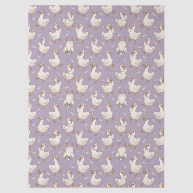 Papel De Seda Silly Goose Party Cartoon Geese with Confetti (Frente )