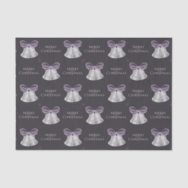 Papel De Seda Silver Belles e Arco Roxo Feliz Natal (Frente )