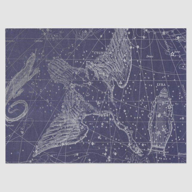 Papel De Seda Silver Galaxy Star Map Series Design 5 (Frente )