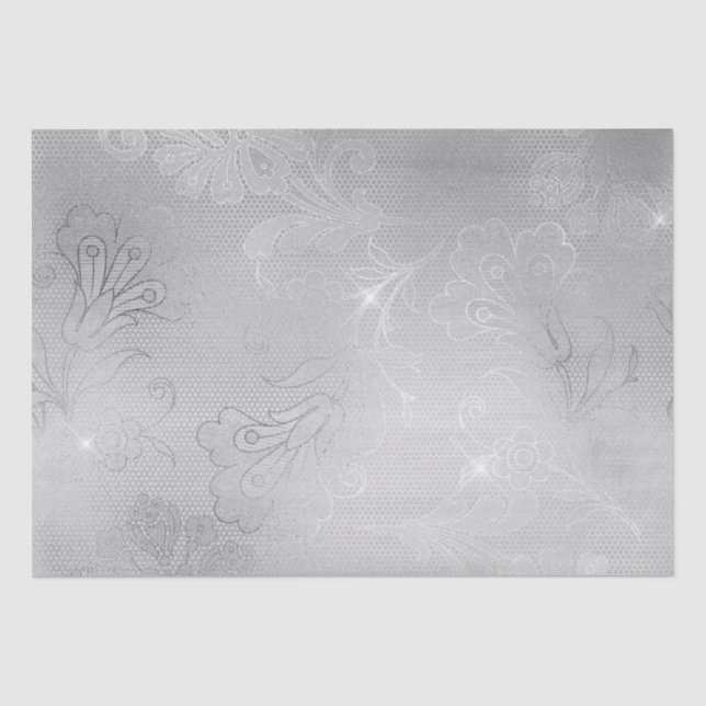 Papel De Seda Silver Lace Floral (Frente )
