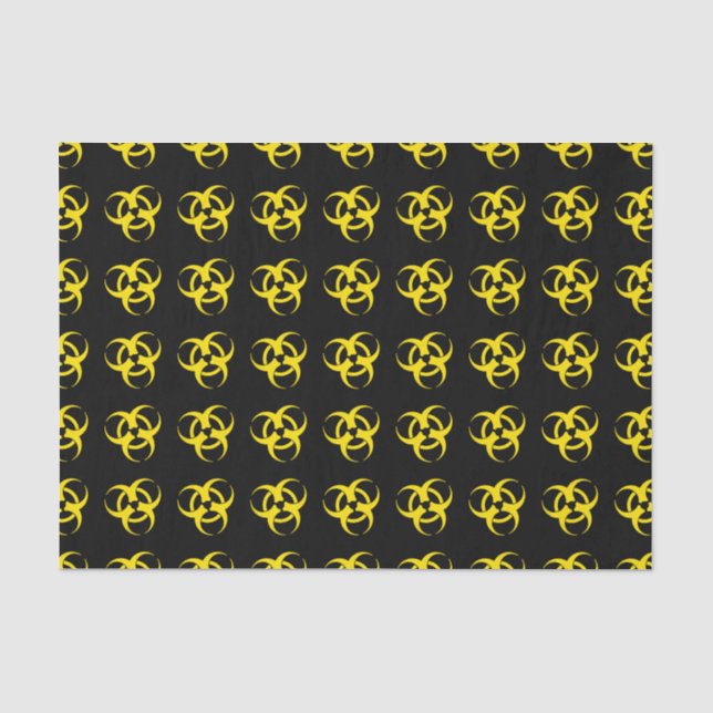 Papel De Seda Símbolo amarelo do Biohazard (Frente )