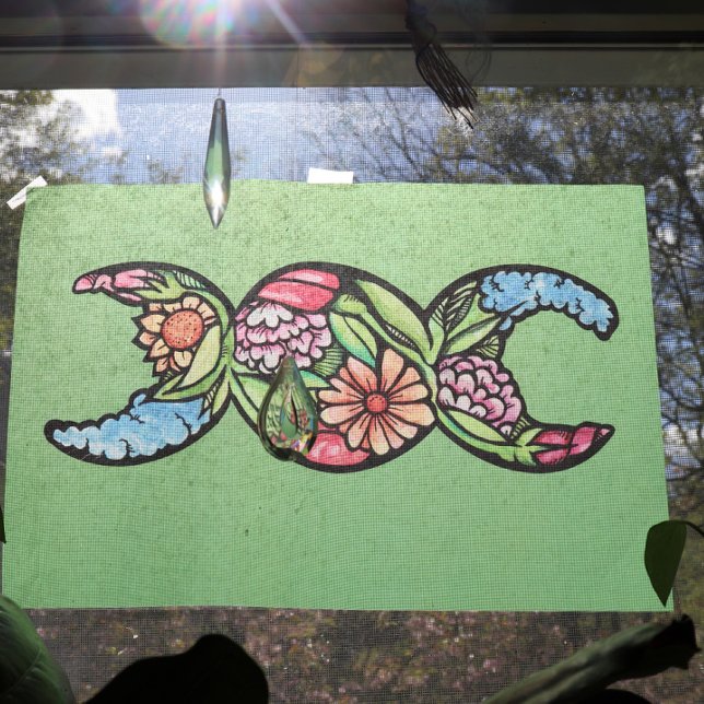 Papel De Seda Símbolo da Lua Tripla Bloom (Criador carregado)