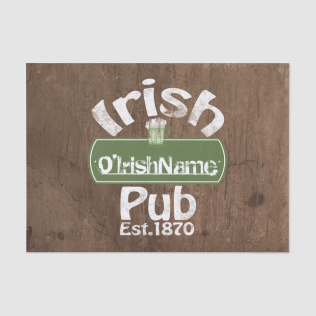 Papel De Seda Símbolo de Efeito do Púb Irlandês Personalizado (Frente )