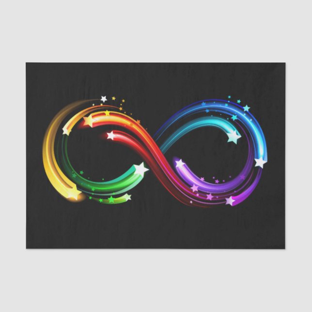 Papel De Seda Símbolo do infinito de cometas arco-íris (Frente )
