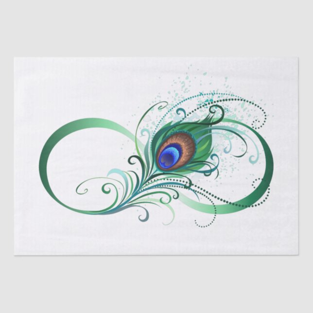 Papel De Seda Símbolo Infinito com Pavão (Frente )