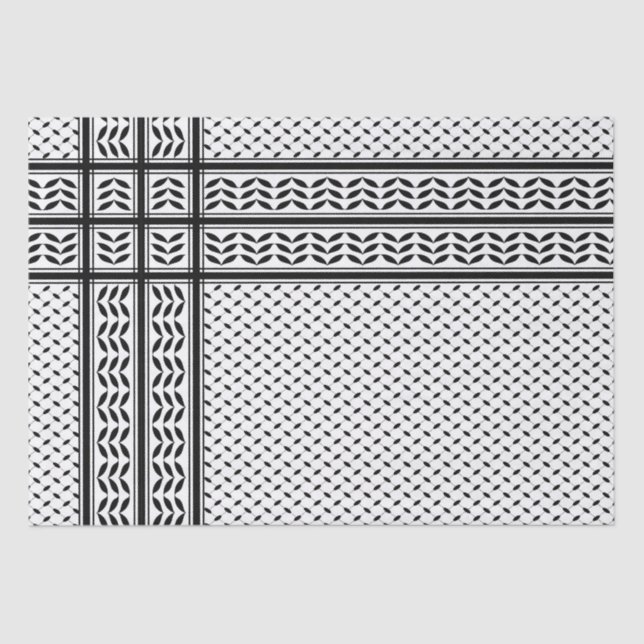 Papel De Seda Símbolo Keffiyeh do Padrão de Resistência Palestin (Frente )