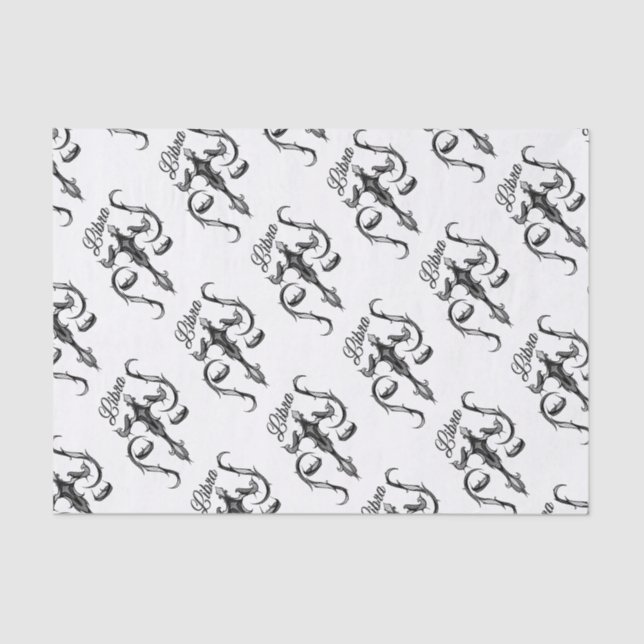 Papel De Seda Símbolo Libra Zodiac (Frente )