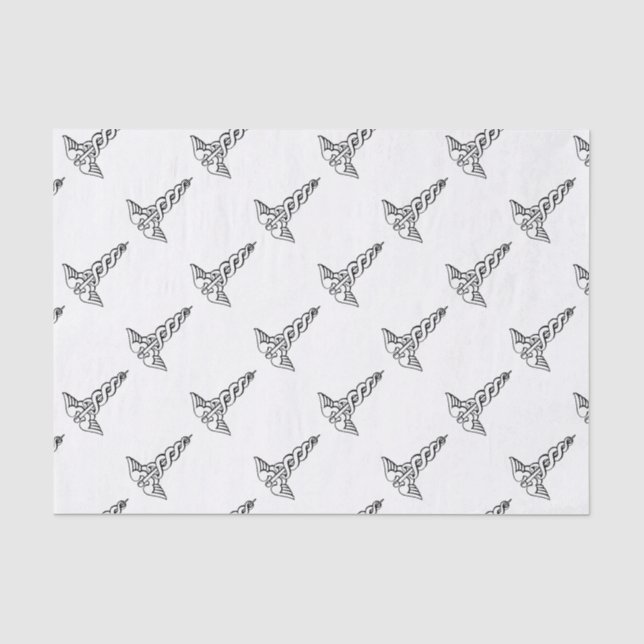 Papel De Seda Símbolo médico de Caduceus (Frente )