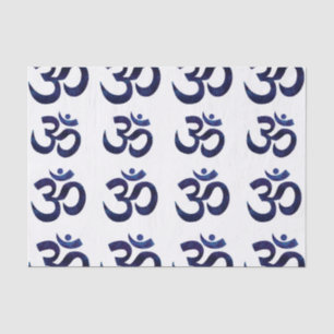 Papel De Seda Símbolo Om Ohm Sinal Yoga Meditação Padrão Zen