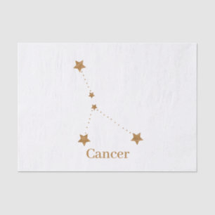 Papel De Seda Símbolo Zodiac Moderno - Cancer Dourado Água Ele