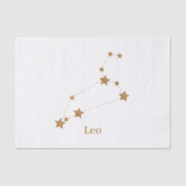 Papel De Seda Símbolo Zodiac Moderno Dourado Leo | Elemento Fogo